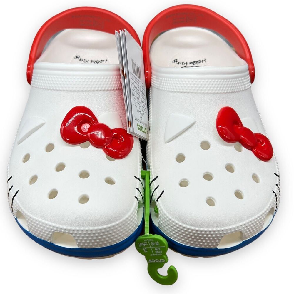 Crocs Hello Kitty Clogs Women's 9 Red White Blue 50th Anniversary San Rio